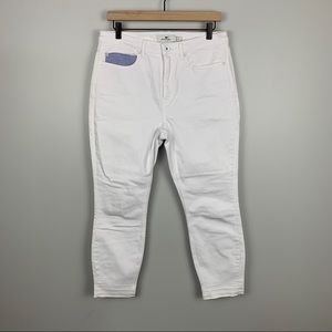 Vineyard Vines Raw Hem Cropped White Jeans Size 10